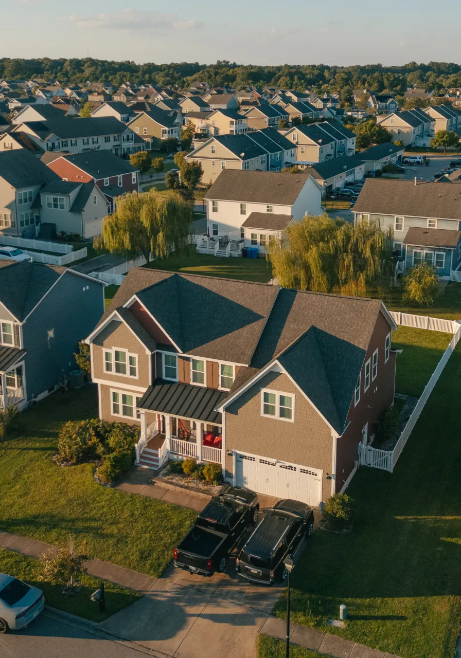 Residential community aerial view.